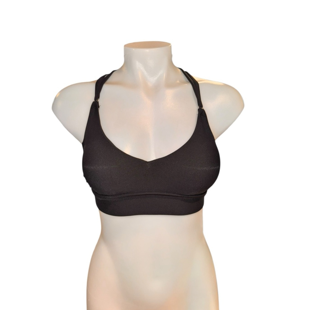Women's CALIA Strappy Back Ruched Bikini Top XS Black